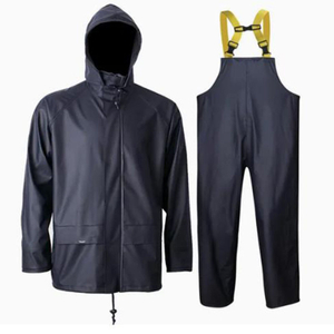 Men Waterproof Pants Outdoor Pants PU Bib Pants Rain Wear